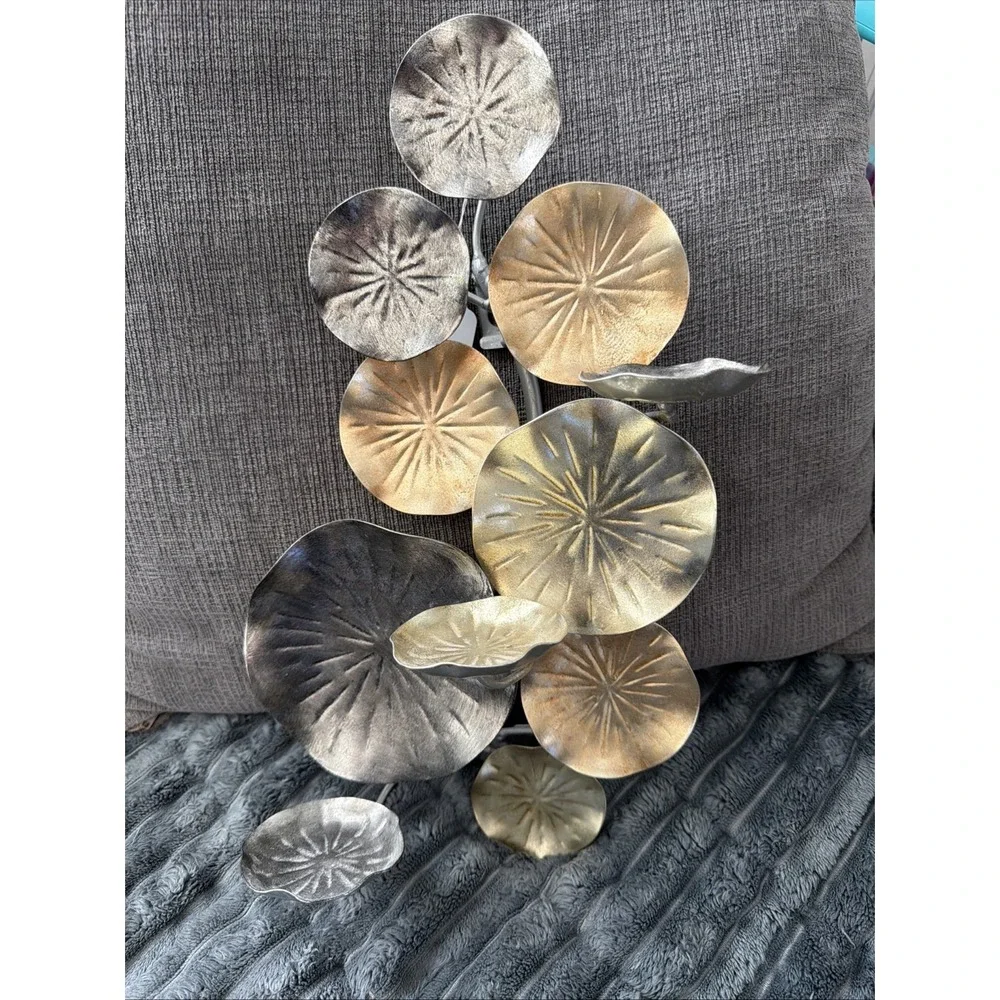 PartyLite Lotus Sconce Metallic Wall Hanging Candle Holder Silver Gold Bronze